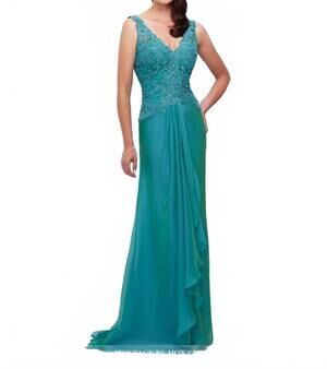 NEW MONTAGE BY MON CHERI formal gown in patina